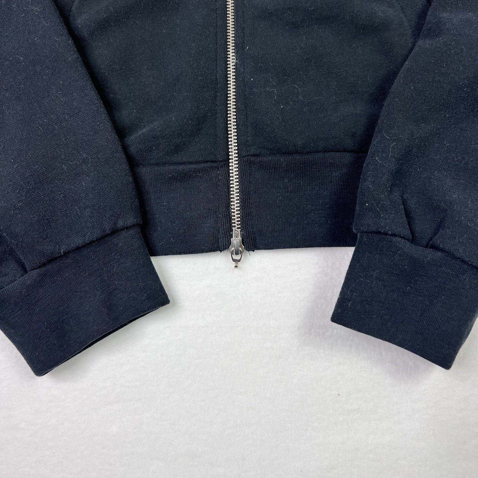 Pearled Ivory Black Zip Up Hoodie Jacket Oversized Lounge Quiet Luxury Unisex L — image 5 of 8
